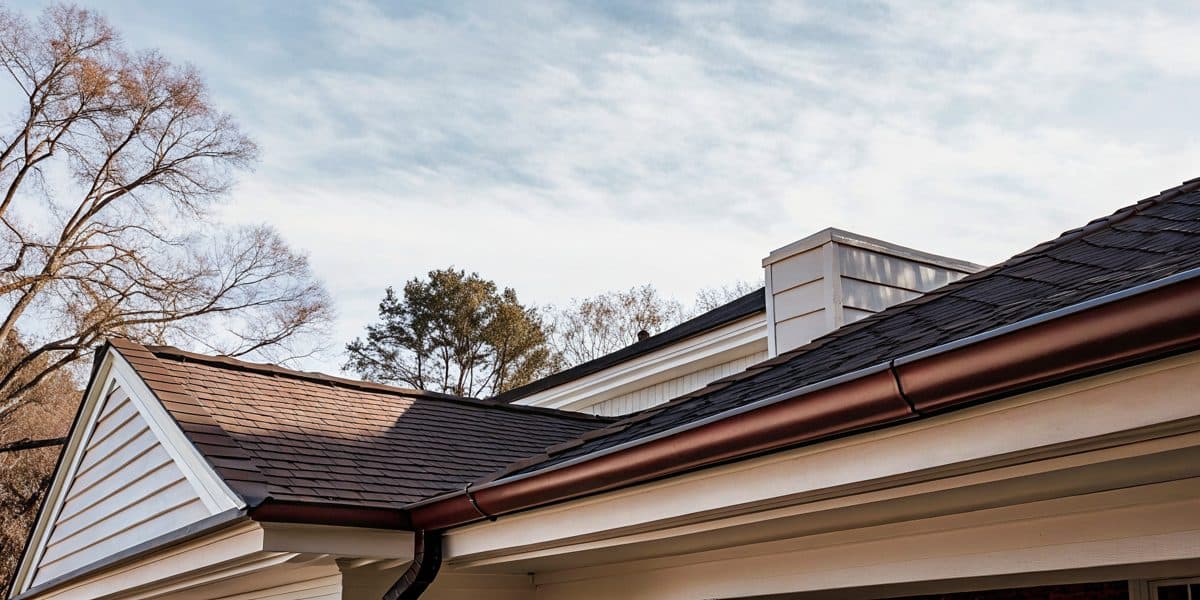 Freshly installed architectural asphalt shingle roof on a home